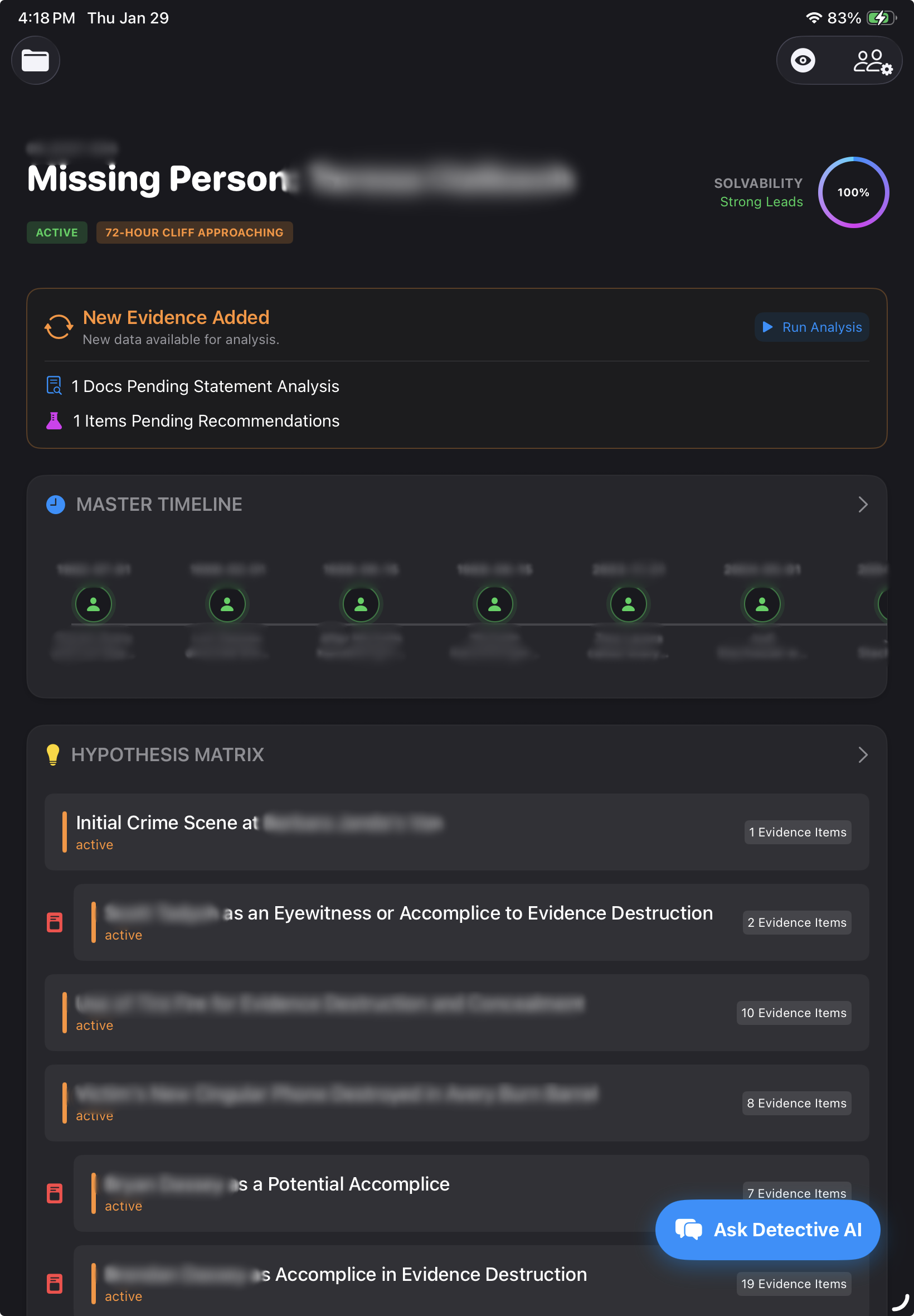 CaseSense Platform Interface