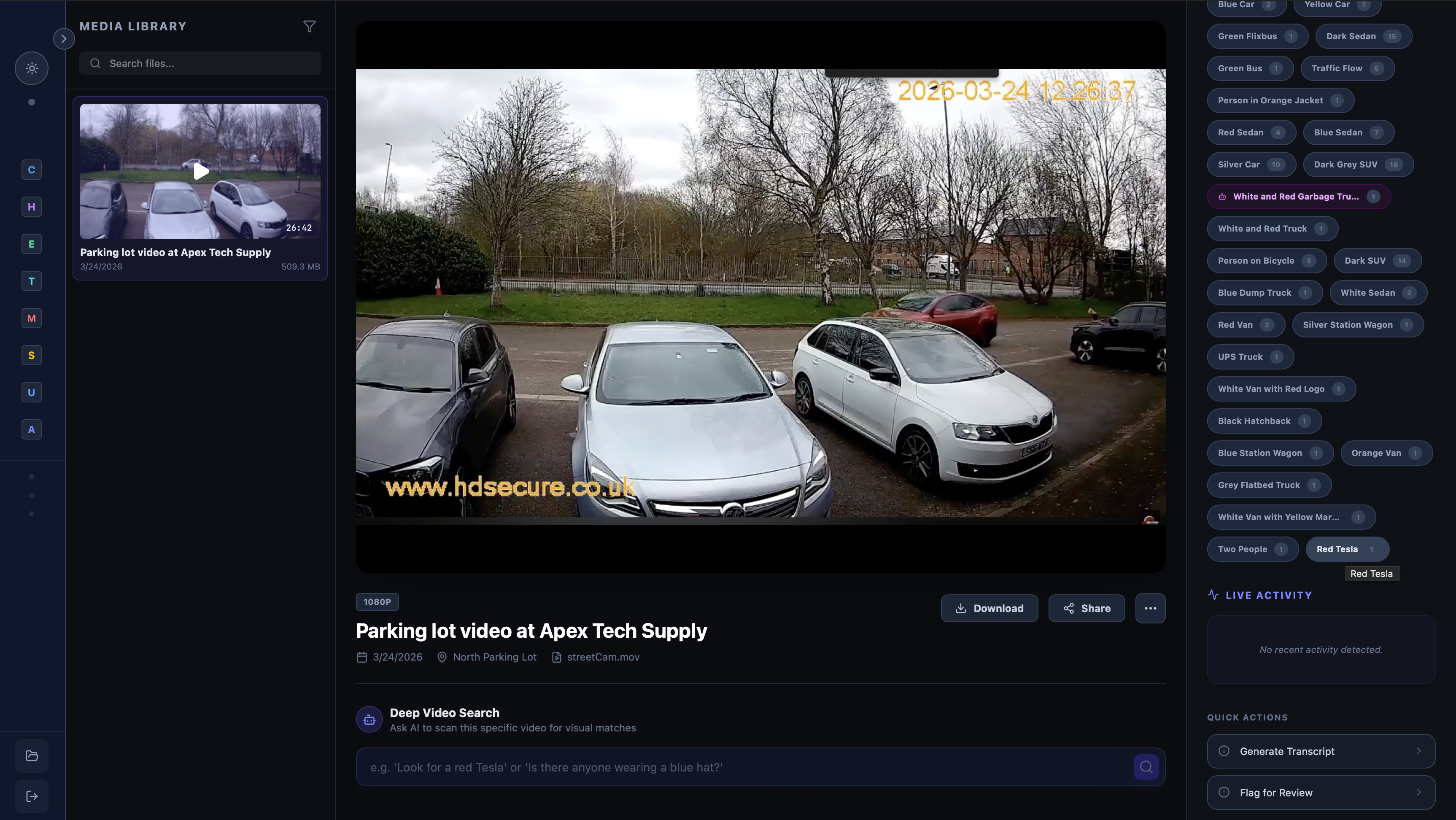 Deep Video Search Interface